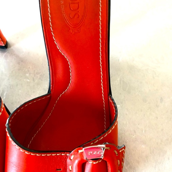 Tod’s Slides Coral Color High Hells in good condition 100% authentic - Picture 7 of 8